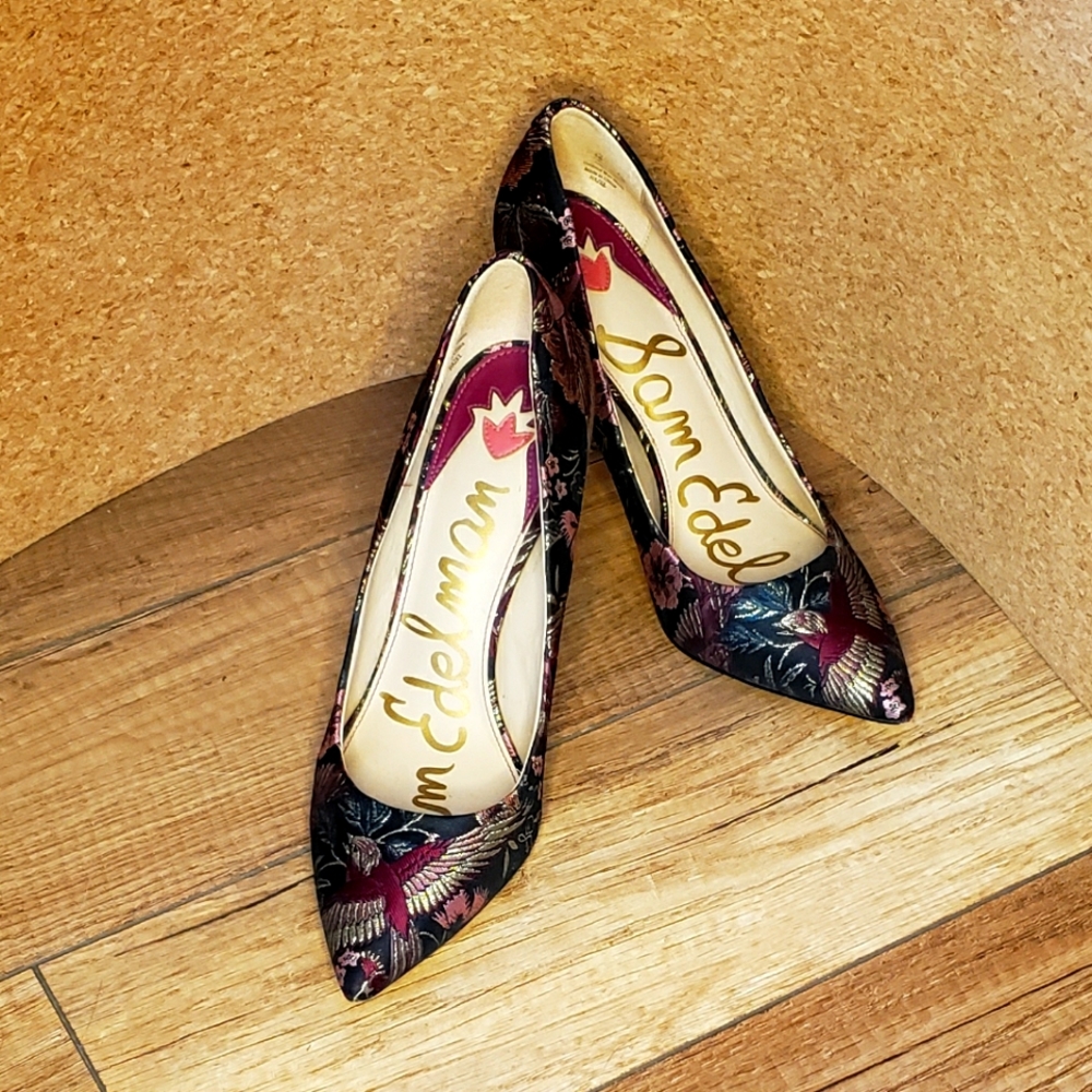 Sam Edelman Embroidered Stilettos 36